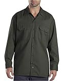 Dickies mens Big-tall Long-sleeve work utility button down shirts, Olive Green, 1X Tall US | Amazon (US)