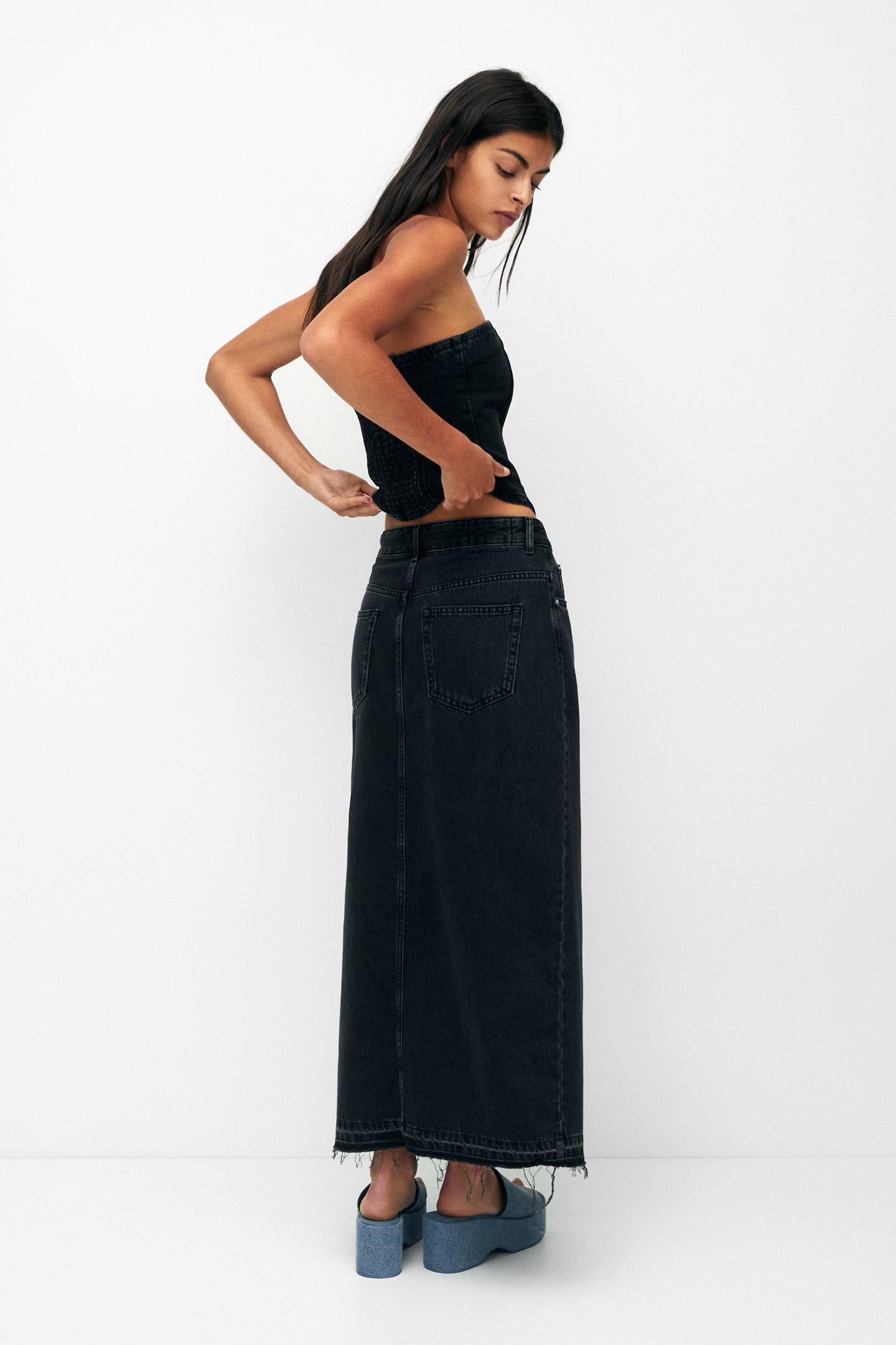 Jupe longue en jean | PULL and BEAR FR