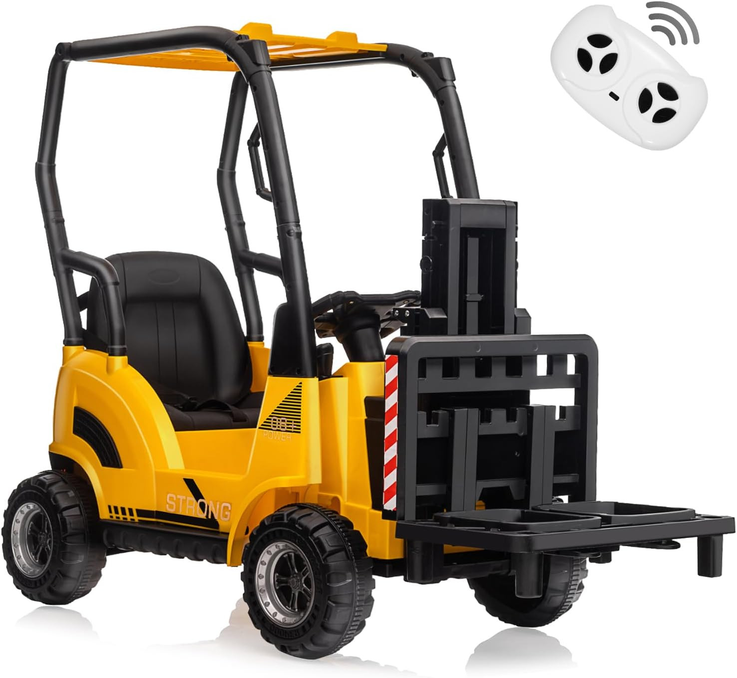 12V Kids Ride On Forklift Car with Tent, Electric Construction Car with Remote Control, Liftable ... | Amazon (US)