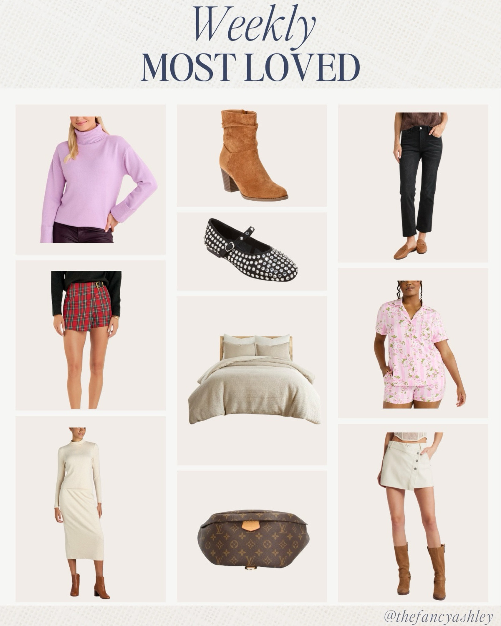Your most loved from the week are in, and they're so good. Obsessed with the plaid skirt—it's winter and holiday PERFECTION. My fave rhinestone ballet flats are BACK! And don't sleep on the Walmart pajamas! At just $17 they’re a steal and come in so many cute colors and designs.

#LTKStyleTip #LTKSeasonal #LTKShoeCrush