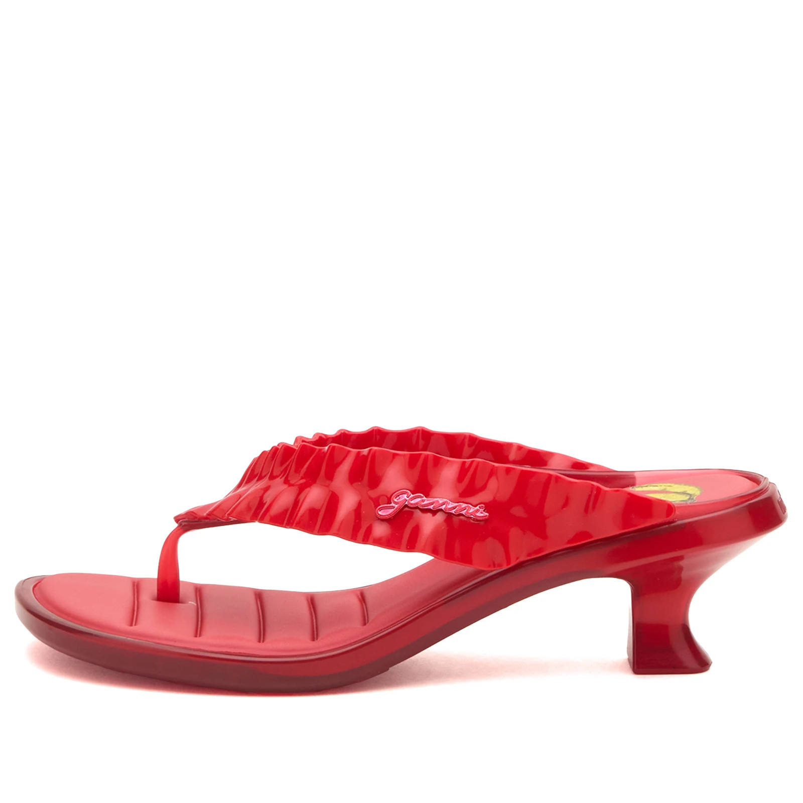 Melissa Women's x Ganni Thong Kitten Heel Sandals in Red, Size UK 7 | END. Clothing