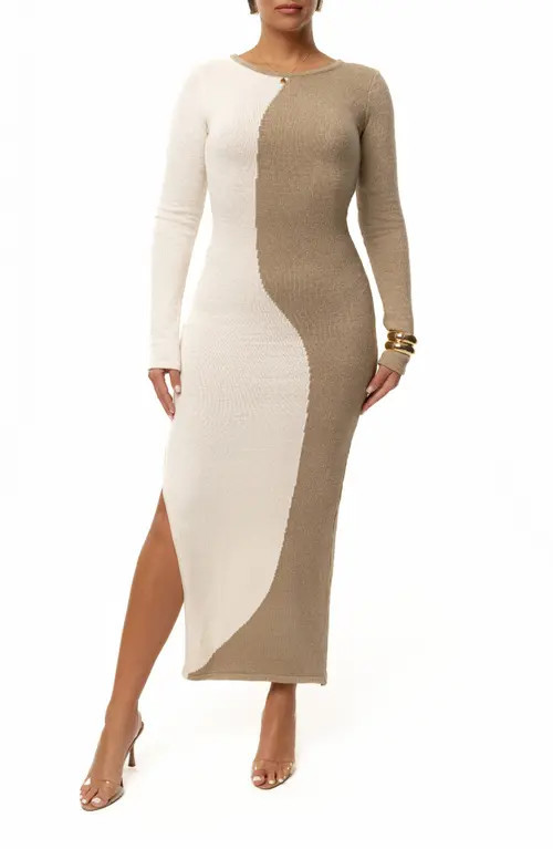 JLUXLABEL No Hard Feelings Long Sleeve Sweater Dress in Beige at Nordstrom, Size Small | Nordstrom