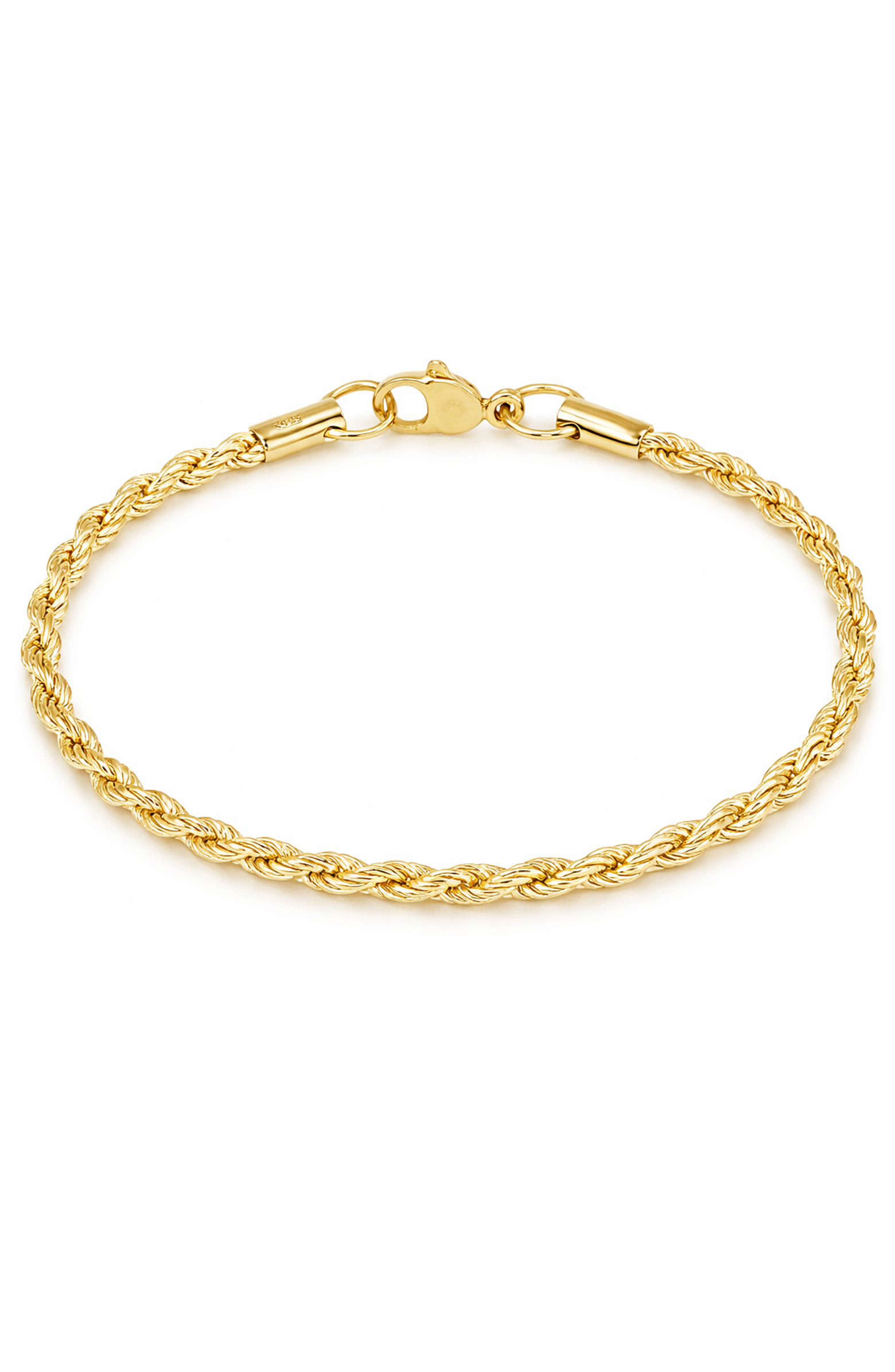 Sterling Silver Gold-Plated Rope Bracelet | Nordstrom