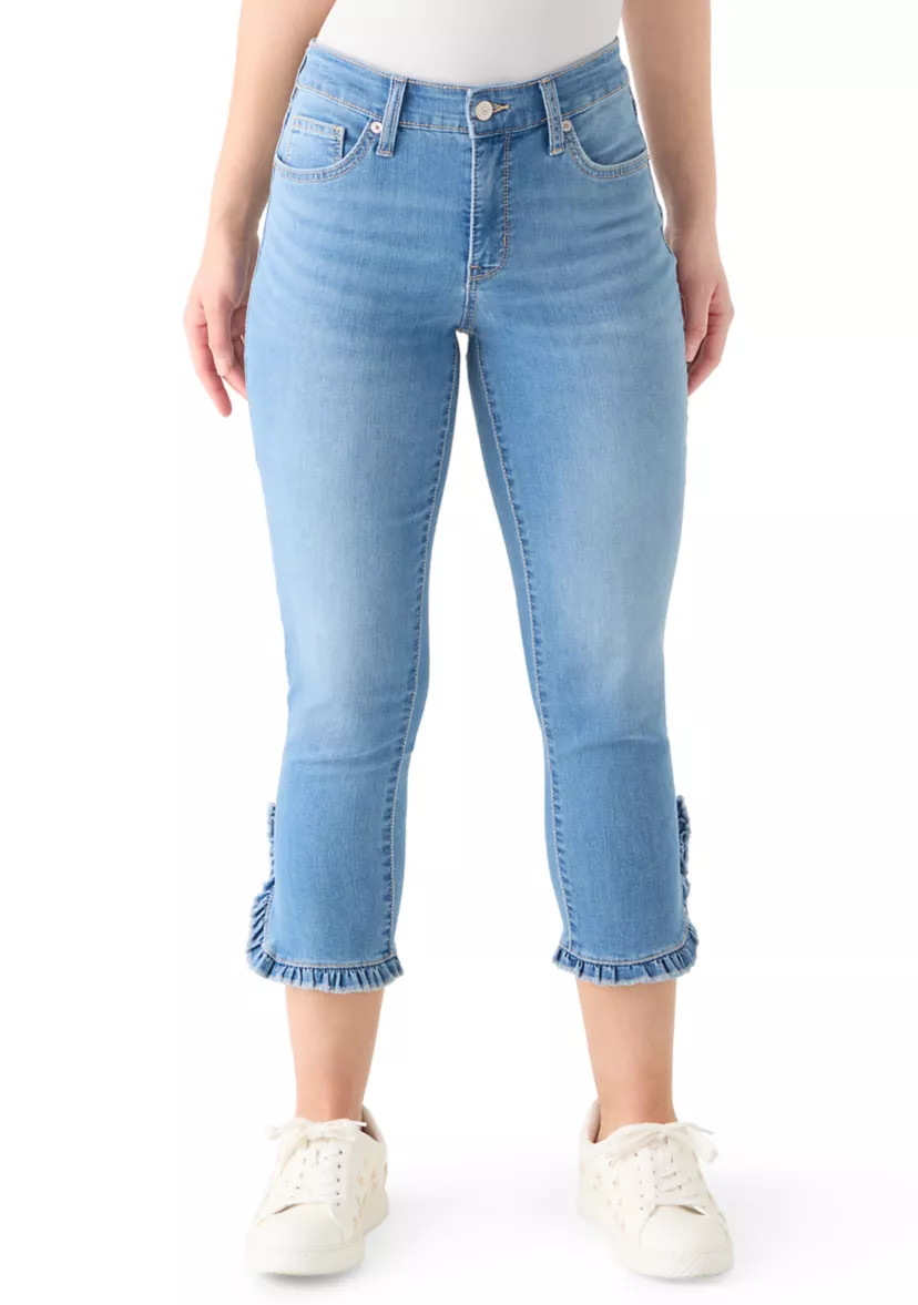 Petite Ruffle Hem Cropped Top | Belk