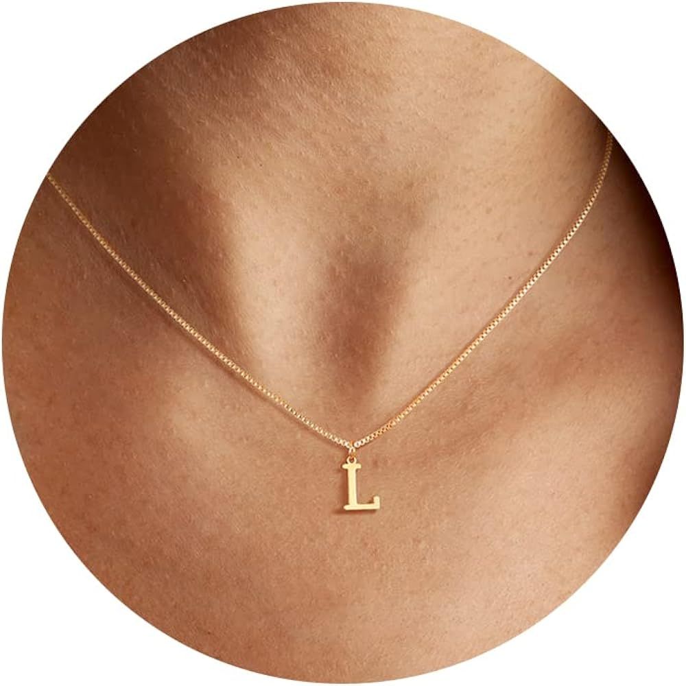 Foxgirl Gold Initial Necklaces for Women Girls, Dainty Gold Letter Necklace Tiny A-Z Pendant Chok... | Amazon (US)