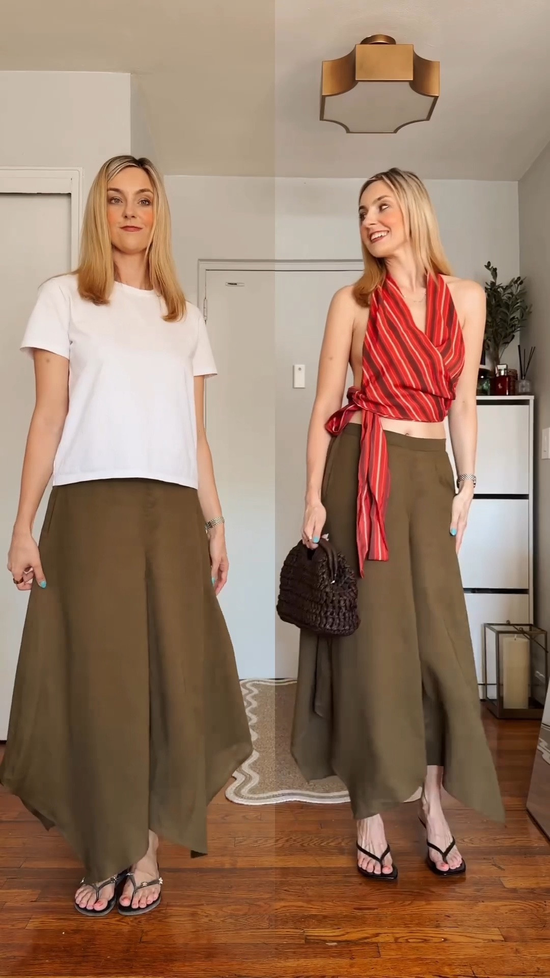 save it for later because these @Zara  summer culottes can go either way 👀
a basic tee keeps them casual and boxy but the right top? completely transforms them into something chic😌

Wearing top in XS
pants in S

Zara pants, Zara top, culottes outfit, summer outfit 

#summeroutfit #wearingvsstyling #outfitfixes #styletips #howtowear

#LTKdayinmylife #LTKgrwm #LTKootd