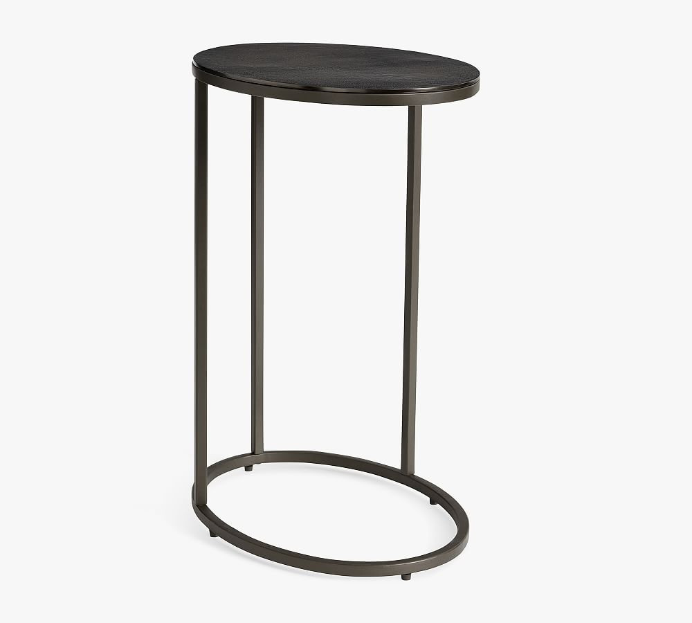 Duke Oval Metal C-Table | Pottery Barn (US)