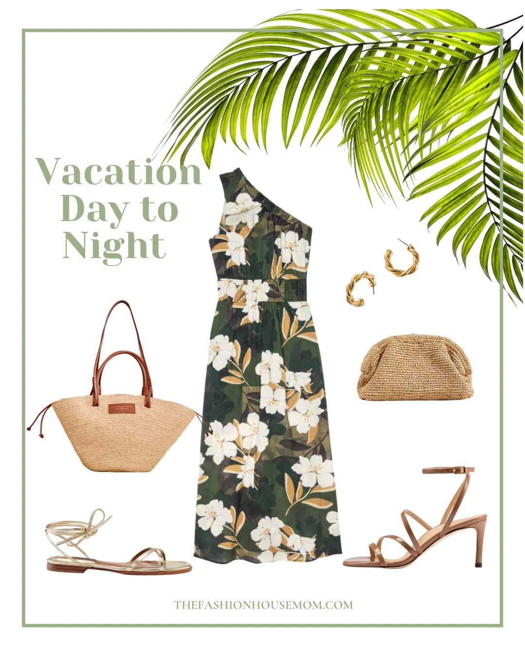 Vacation outfits that take you from day to night- cotton midi dress, raffia tote, flat Greek sandals, raffia clutch, neutral heels, gold hoop earrings. 


#LTKStyleTip #LTKSeasonal #LTKShoeCrush
