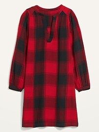 Long-Sleeve Gingham Poet Mini Swing Dress for Women | Old Navy (US)