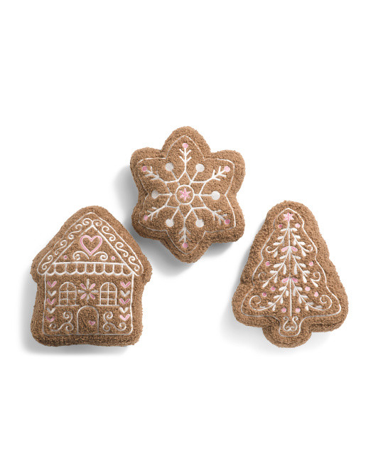 3pk Gingerbread Cookies Pillows | TJ Maxx