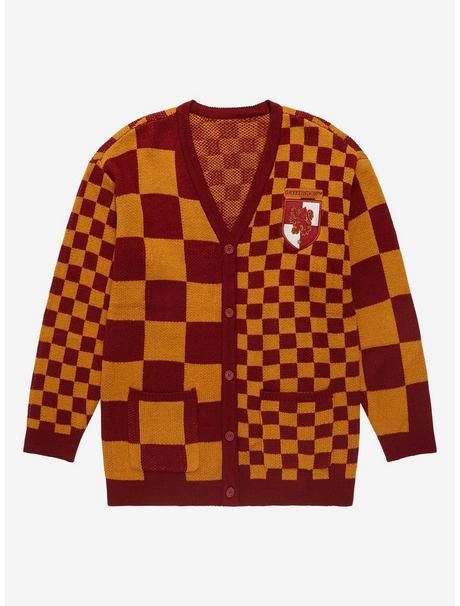 Harry Potter Gryffindor Checkered Women's Cardigan - BoxLunch Exclusive | BoxLunch