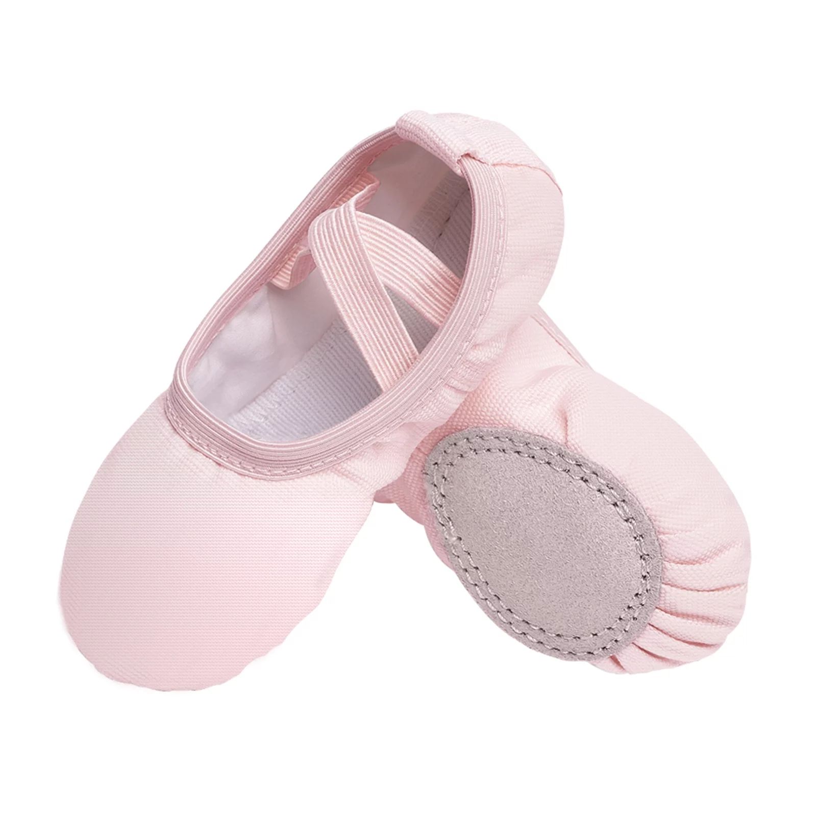 STELLE Ballet Slippers Cancas Leather Soles Ballerina Dance Shoes Flats for Girls,Pink | Walmart (US)