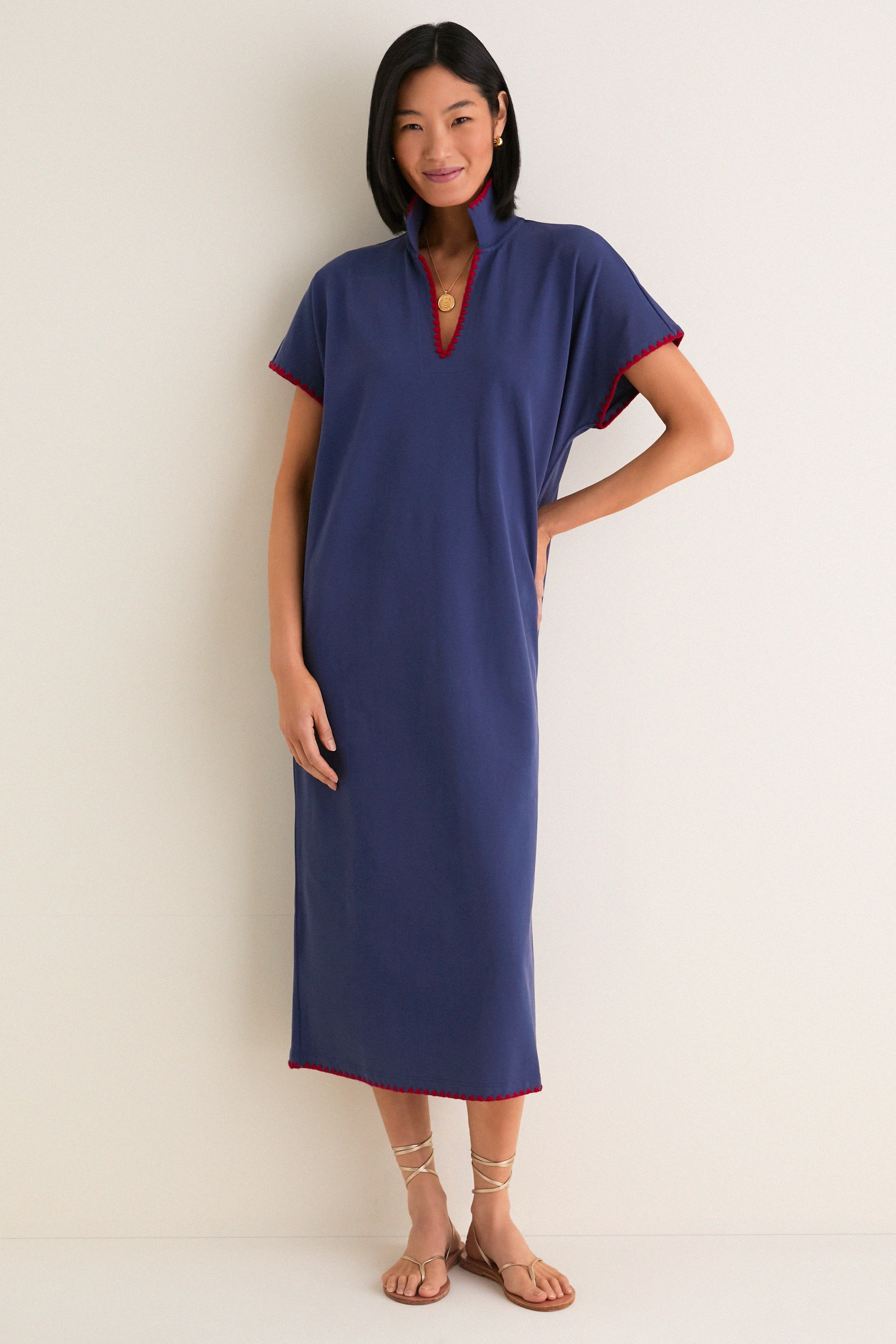 Navy Pique Melissa Maxi Dress | Tuckernuck (US)