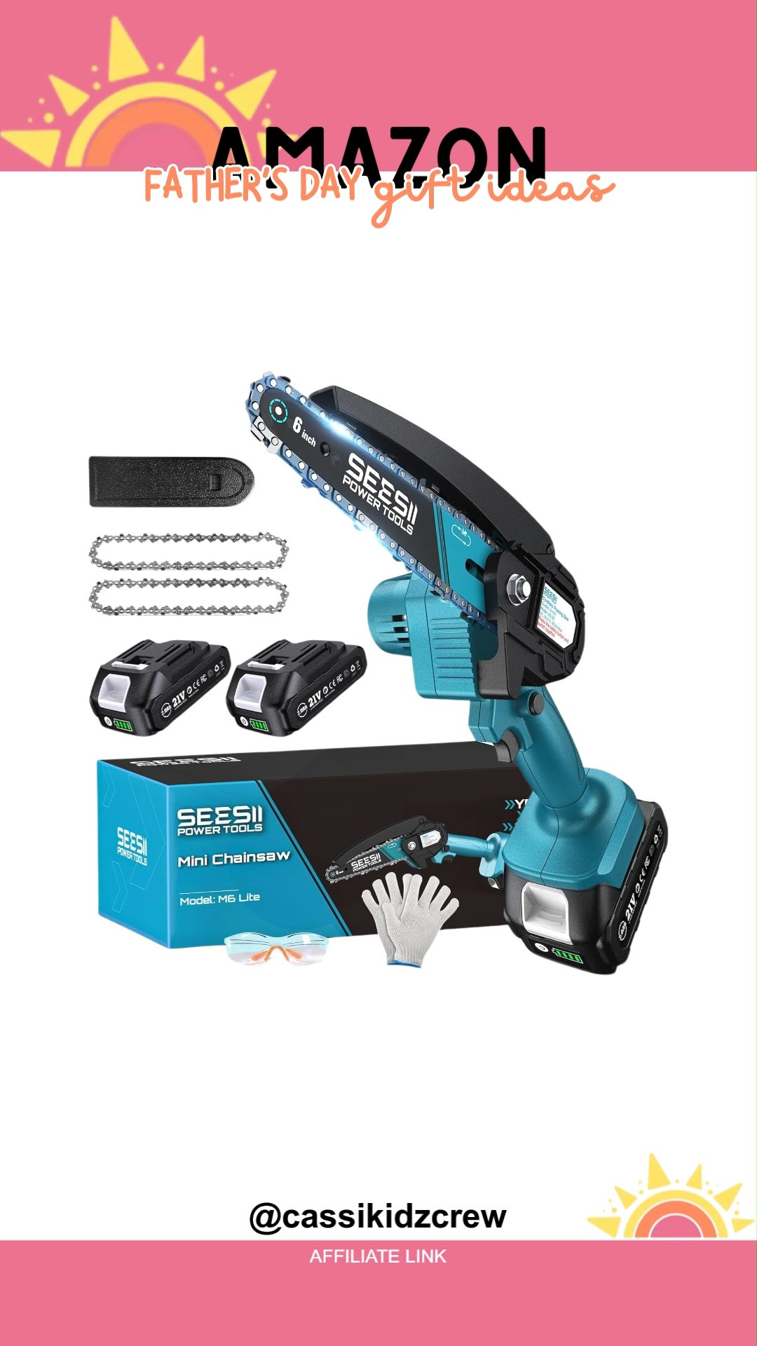 Fathers Day Dad Gifts for Men Mini Chainsaw 6‑inch Cordless is a powerful handheld tool with two batteries included. A clever gift idea that mixes practicality, fun, and everyday usefulness. 🌲🔋🪚  

#minichainsaw #cordlesschainsaw #fathersdaygift #giftformen #powertools #handheldchainsaw #electricchainsaw #diytools #mensgiftideas #outdoorwork 

 #LTKHome #LTKSaleAlert #LTKMens