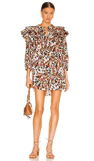 Floral Ruffle Button Up Dress in Cream Multi | Revolve Clothing (Global)