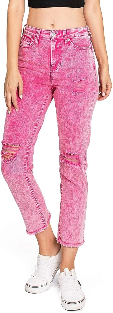 Celebrity Pink Women's Juniors High Rise Slim Fit Straight Leg Jeans | Amazon (US)