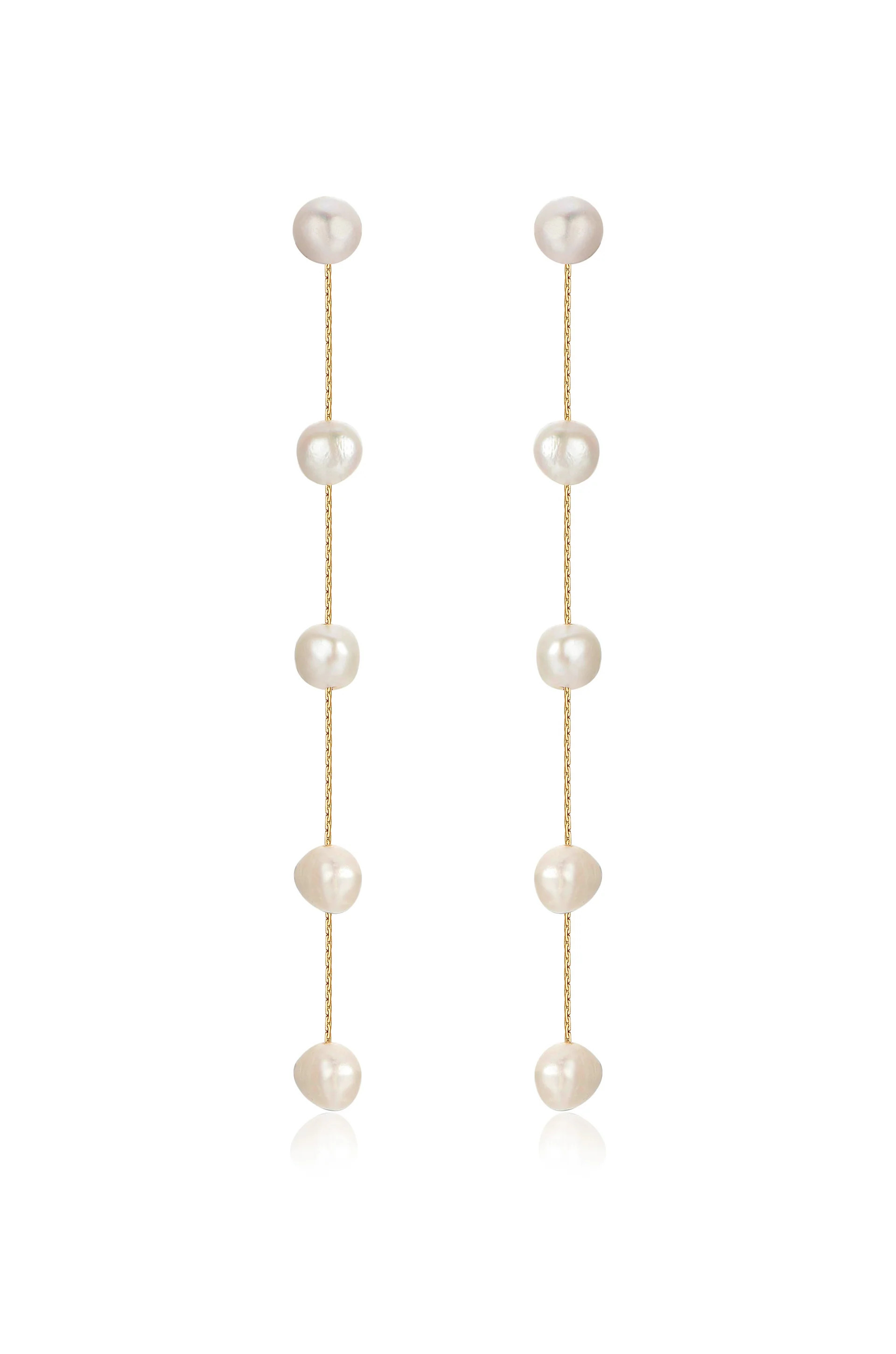 Dripping Pearl Delicate Drop Earrings | Ettika