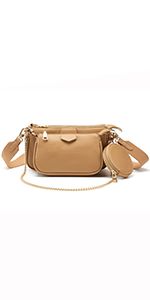 Small Crossbody Bags for Women Multipurpose Golden Zippy Handbags with Coin Purse including 3 Siz... | Amazon (US)