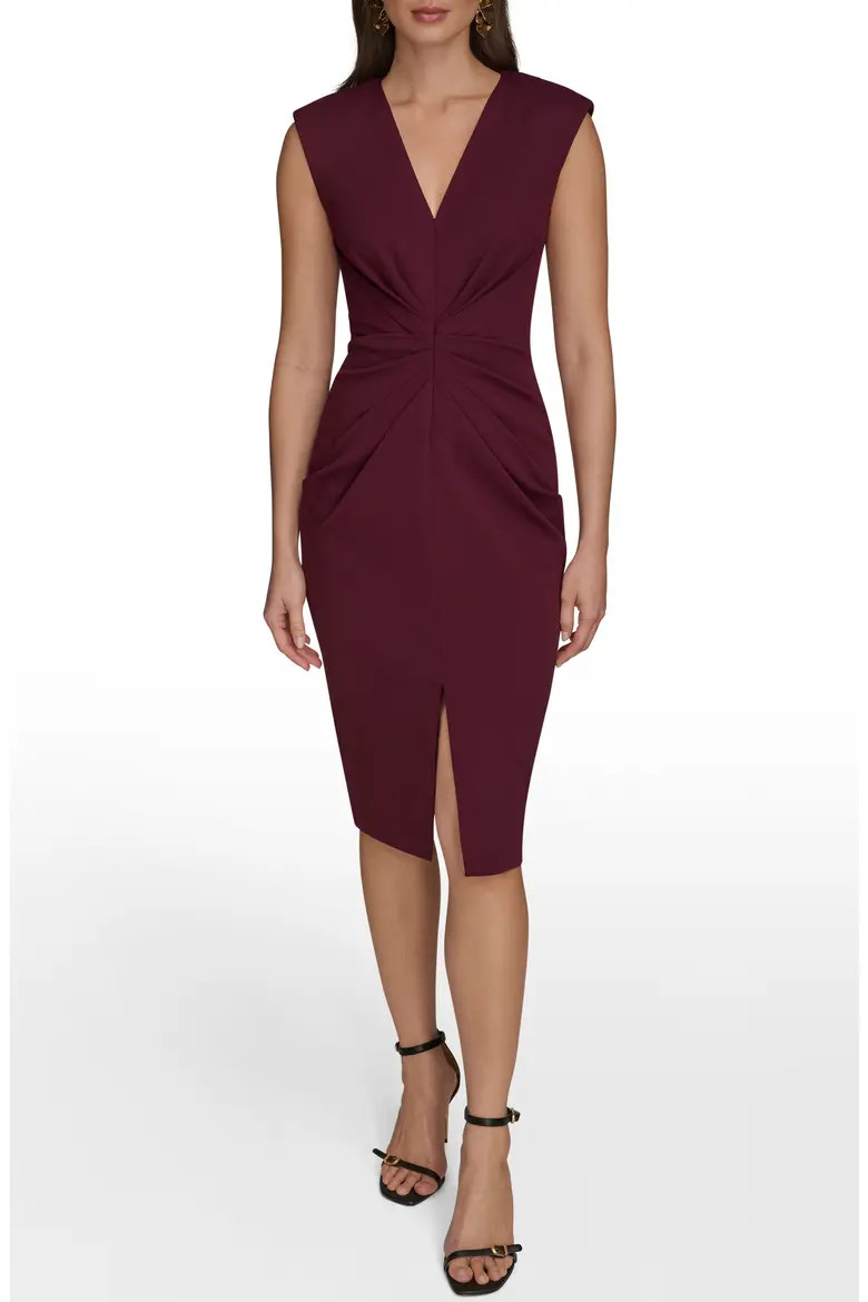 Center Ruched Crepe Sheath Dress (Women) | Nordstrom | Nordstrom