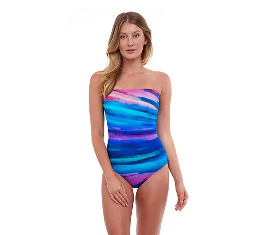 Gottex Midnight Light Bandeau One-Piece Swimsuit - QVC.com | QVC