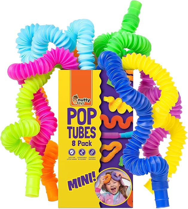 Nutty Toys Mini Pop Tubes - Sensory Toys - Endless Creativity & Fun for Kids and Toddlers |8 Pack... | Amazon (US)