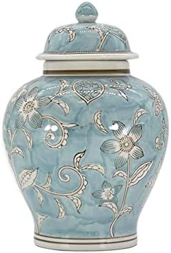 Galt International Light Blue and White Flower Chinoiserie Jar 12" w/ Lid - Ginger Jar, Tea Stora... | Amazon (US)