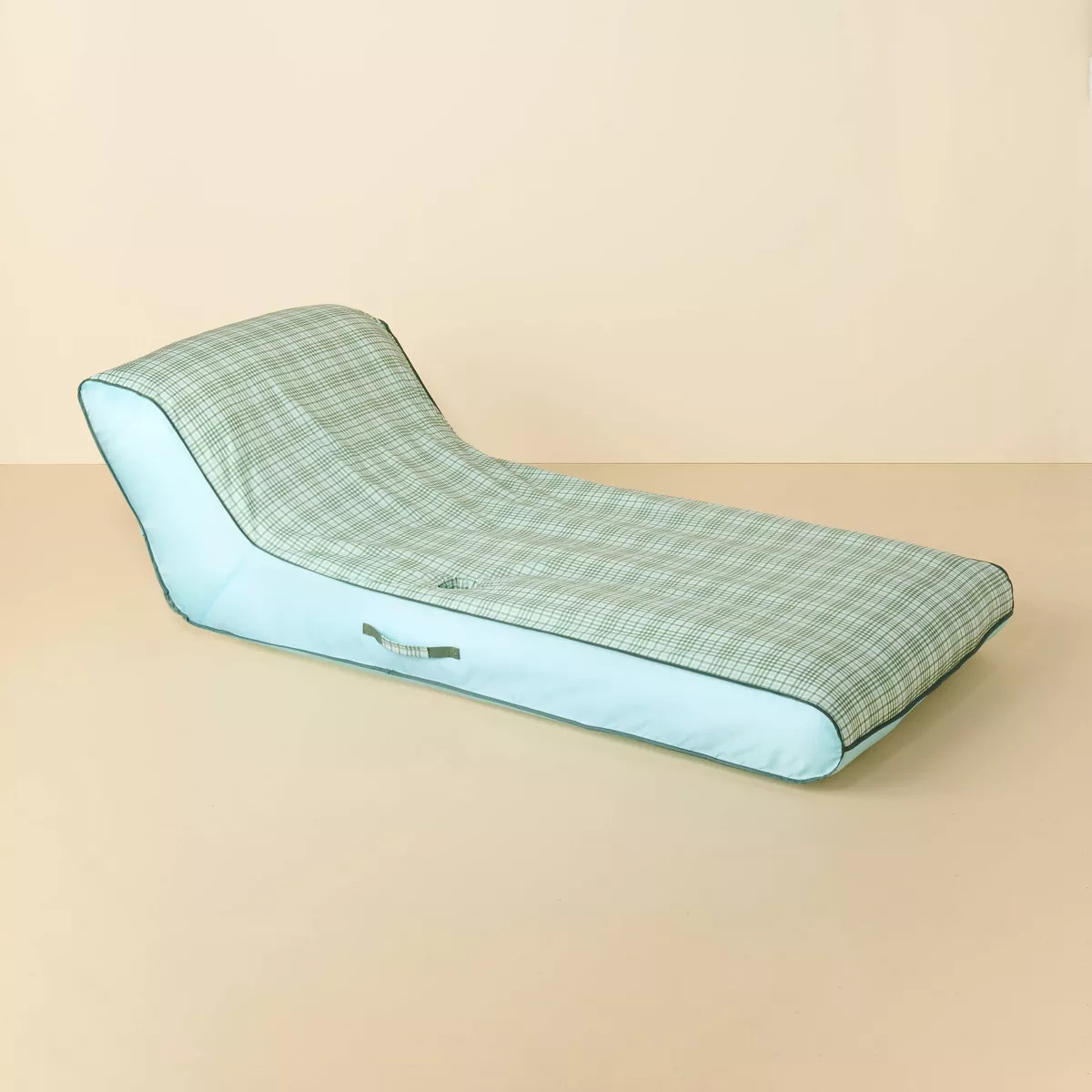 Layered Plaid Inflatable Pool Lounger Green/Blue - Hearth & Hand™ with Magnolia | Target