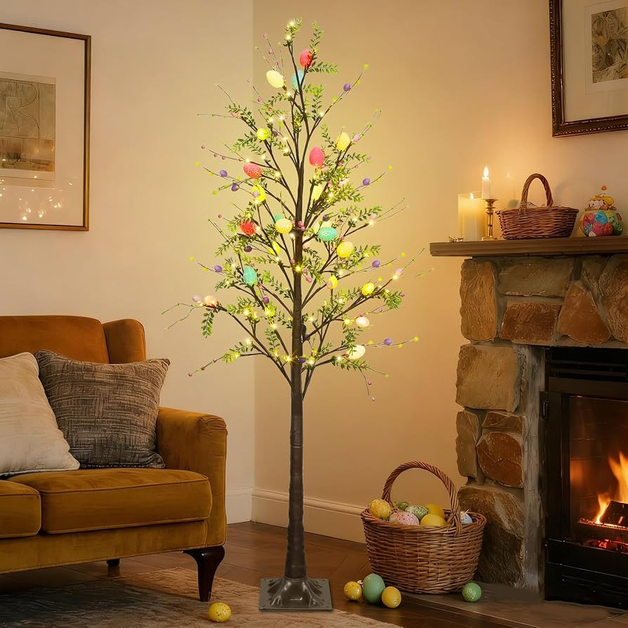 DR.DUDU 6FT Lighted Easter Tree with Timer, Large Easter Decorations for Home & Outdoor Porch, Pr... | Amazon (US)