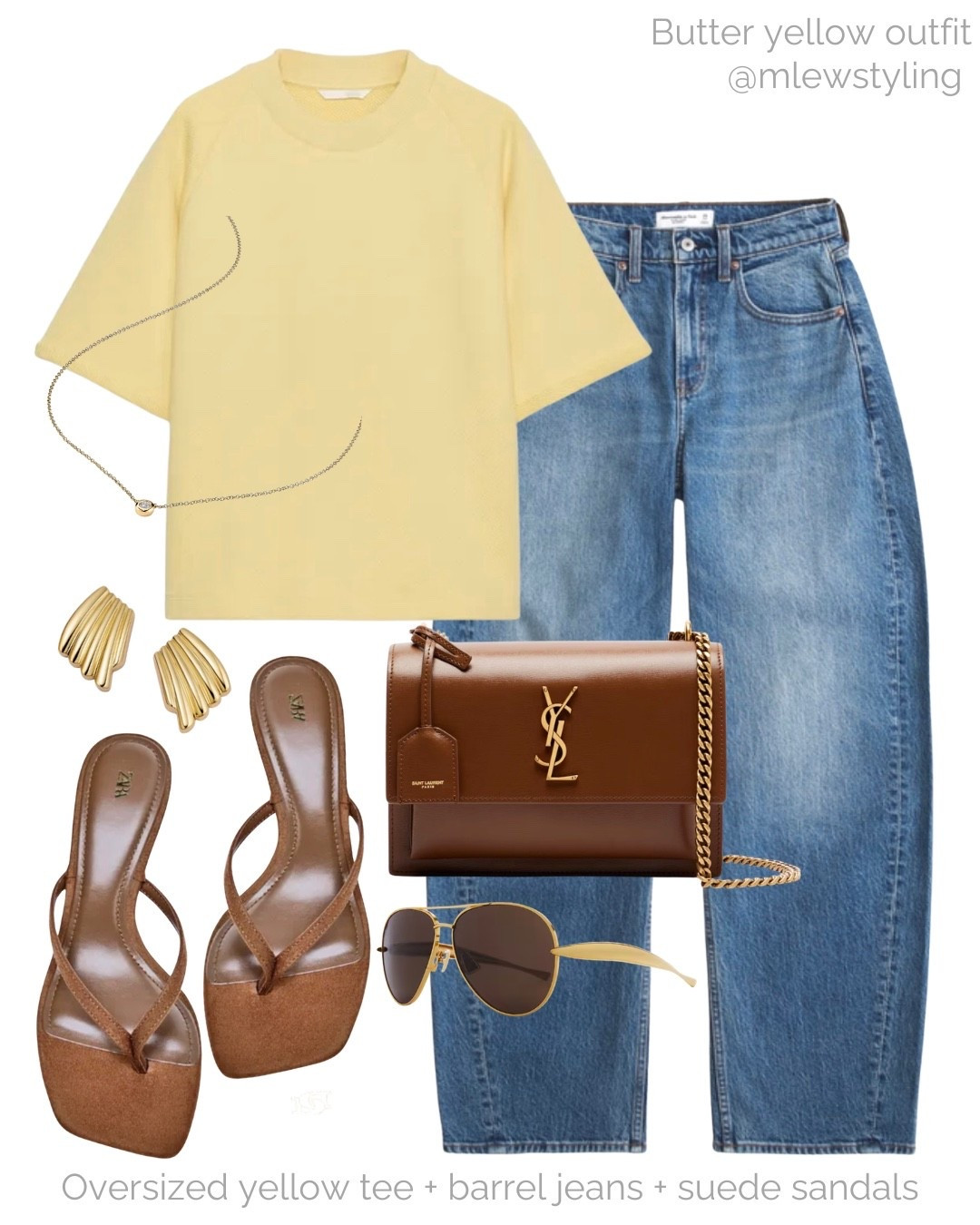 Oversized butter yellow tee + barrel leg jeans + suede sandals 💛

Tags: spring outfit, Abercrombie jeans, outfit formula, ysl shoulder bag, kitten heel sandals, bottega veneta aviator sunglasses, elevated everyday look, capsule wardrobe, summer outfit, short sleeved sweater

#LTKstyletip #LTKjeans #LTKsummer