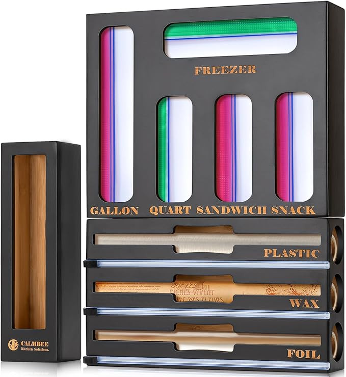 Calmbee 9-in-1 Bamboo Kitchen Organizer - Black & Multicolor Modern Minimalist Caddy with 3-in-1 ... | Amazon (US)