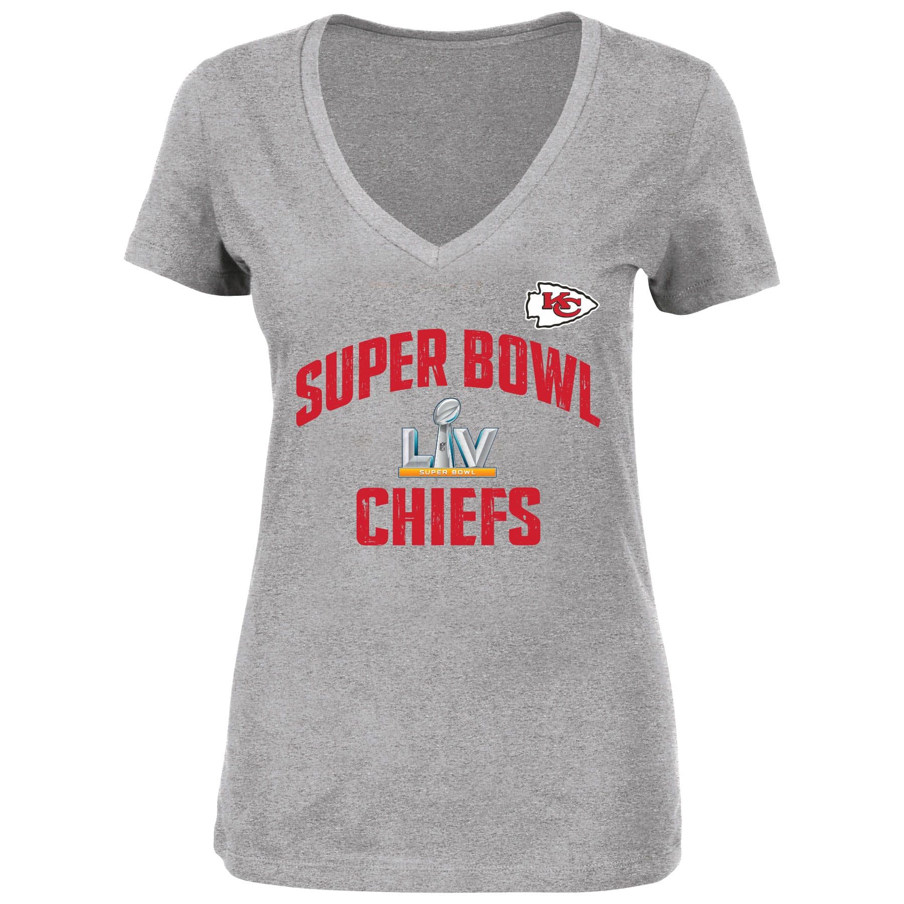 Women's Kansas City Chiefs Fanatics Branded Heather Gray Super Bowl LV Bound Plus Size Replay V-N... | NFL Shop