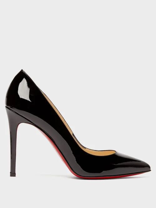 Christian Louboutin - Pigalle 100 Patent-leather Pumps - Womens - Black | Matches (UK)