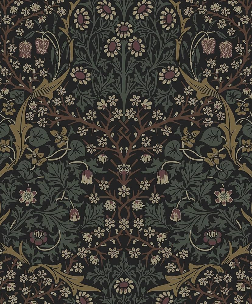 NextWall Victorian Garden Floral Peel and Stick Wallpaper (Blacksmith & Cliffside) | Amazon (US)