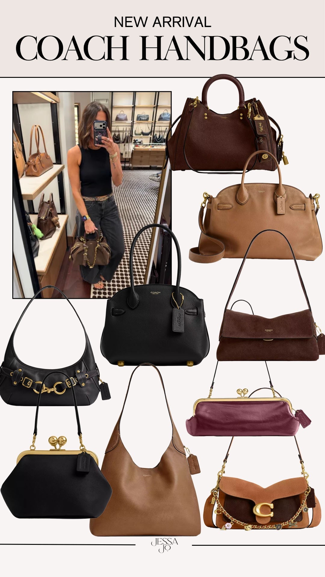 New arrivals fall handbags. Coach new arrivals. Chic fall handbag. Trending handbag for fall. Affordable designer handbag.