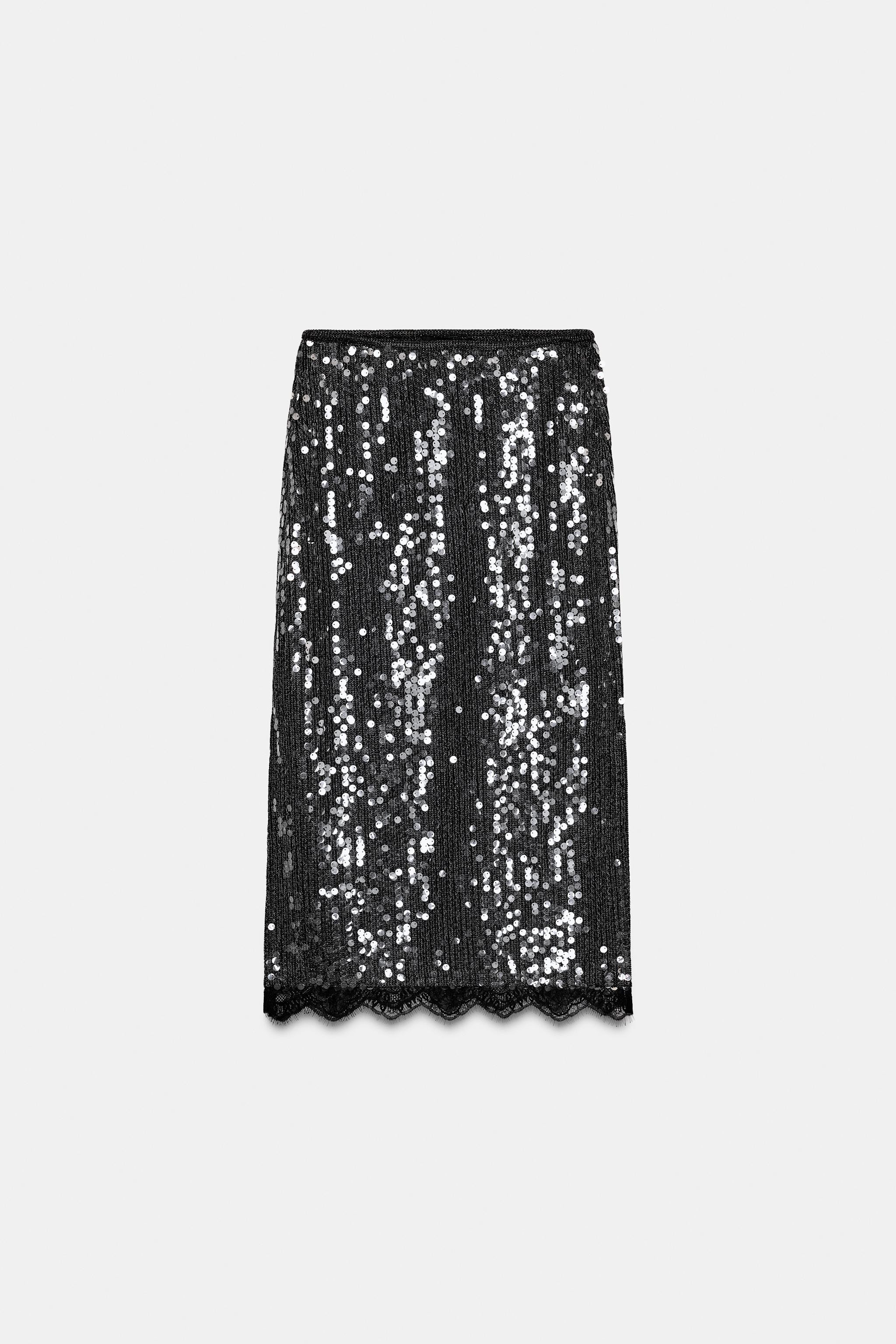 SEQUIN LACE SKIRT ZW COLLECTION | Zara US