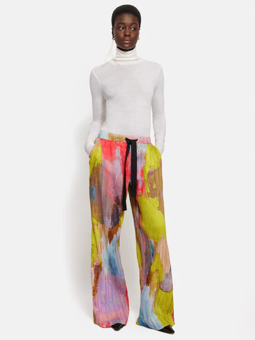 Roksanda Plisse Silk Trouser | Jigsaw (UK)