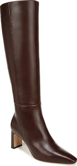 Sam Edelman Sylvia Knee High Boot in Black Leather at Nordstrom, Size 6 | Nordstrom