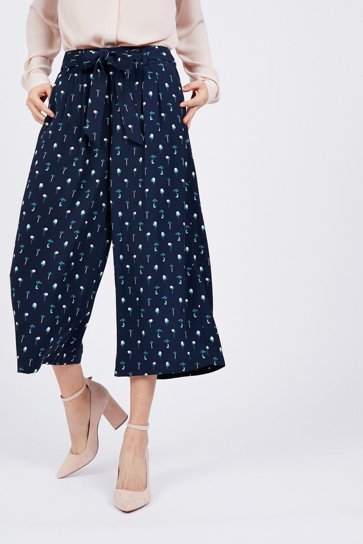 Palm Print Culottes by Ava - Rent Clothes with Le Tote | Le Tote