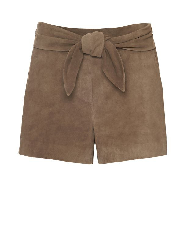 Exclusive for Intermix Tie Waist Goat Suede Shorts | Intermix