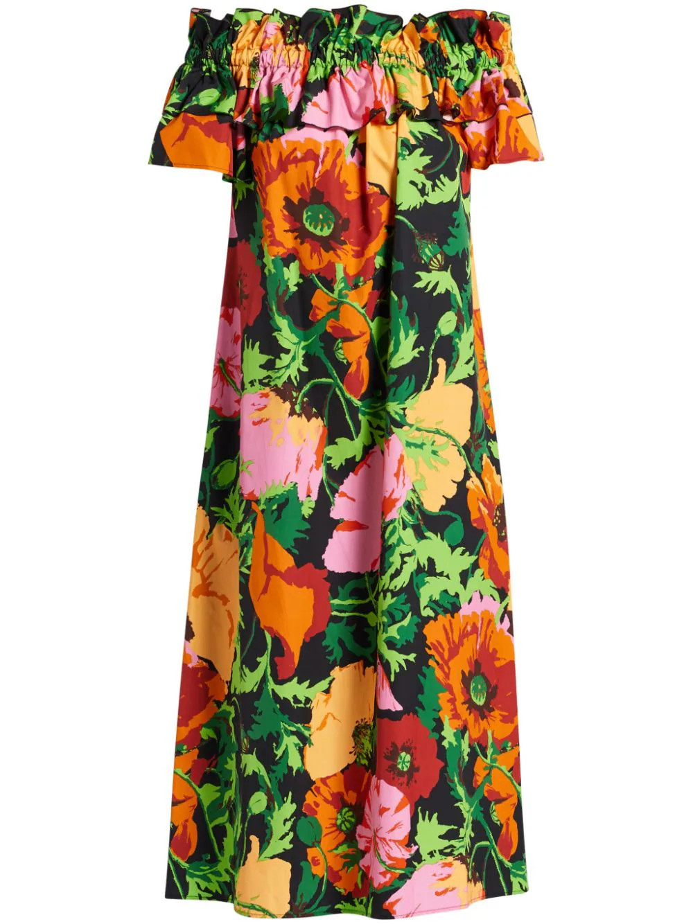 La DoubleJ Breakfast floral-print cotton dress - Orange | Farfetch Global