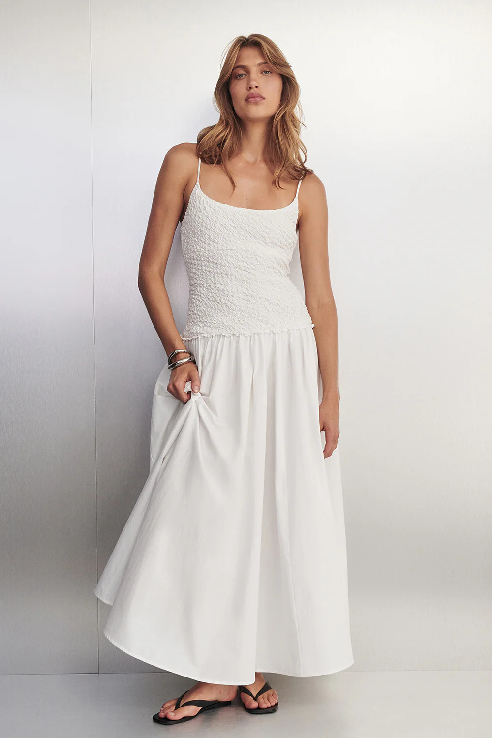 IZAIAH WHITE POPLIN DRESS | DISSH