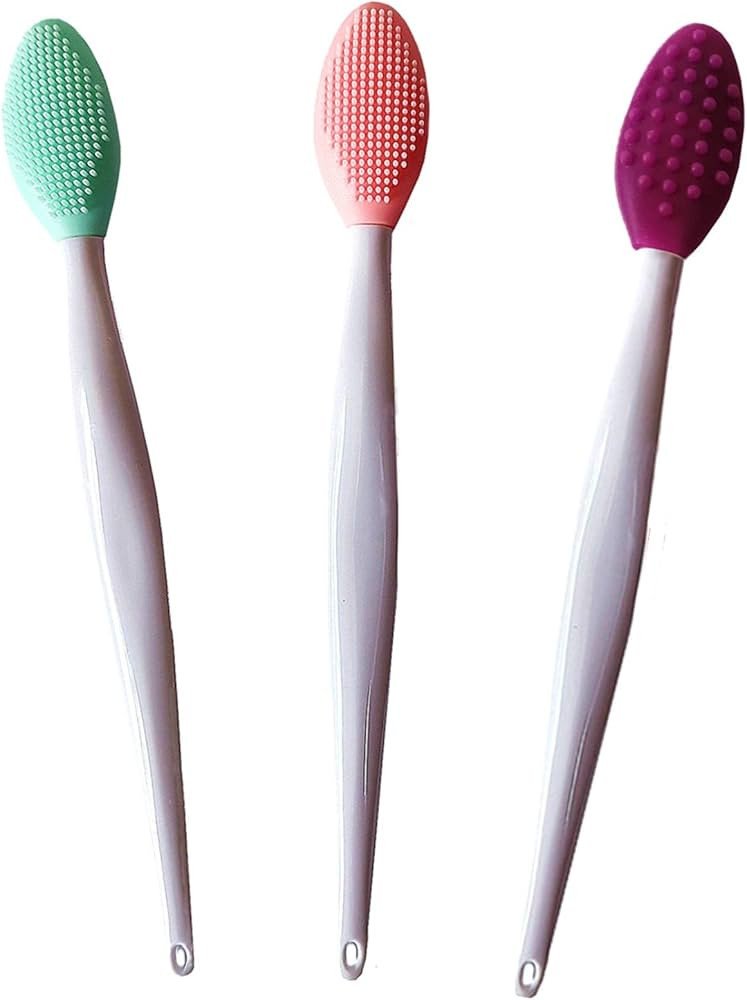 3 Pcs Lip Scrub Brush,Lip Scrubber Exfoliator,Silicone Lip Brush Tool Double-Sided Mini Exfoliati... | Amazon (US)