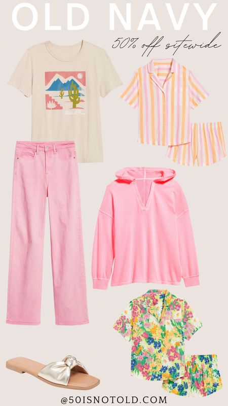 Old Navy 50% off Sitewide Sale | New Arrivals | Spring Arrivals | Pink Denim Jeans | Pajama Sets 

#LTKfindsunder50 #LTKstyletip #LTKsalealert