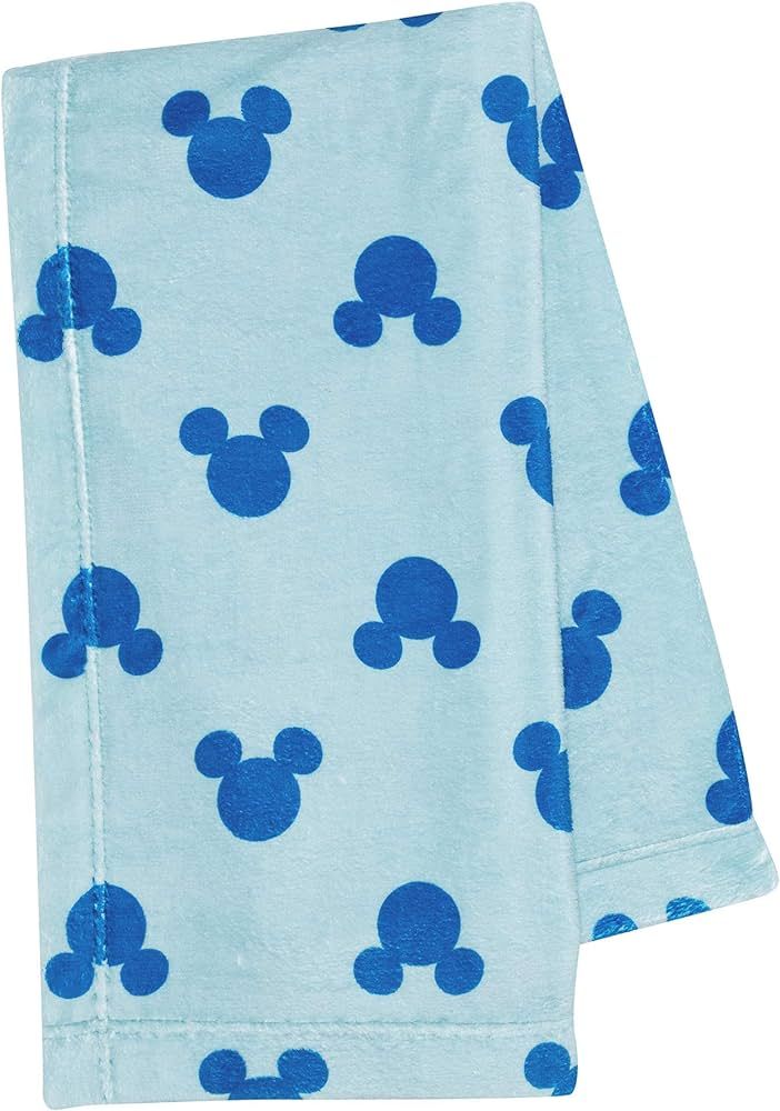 Lambs & Ivy Disney Baby Forever Mickey Mouse Blue Soft Fleece Baby Blanket | Amazon (US)
