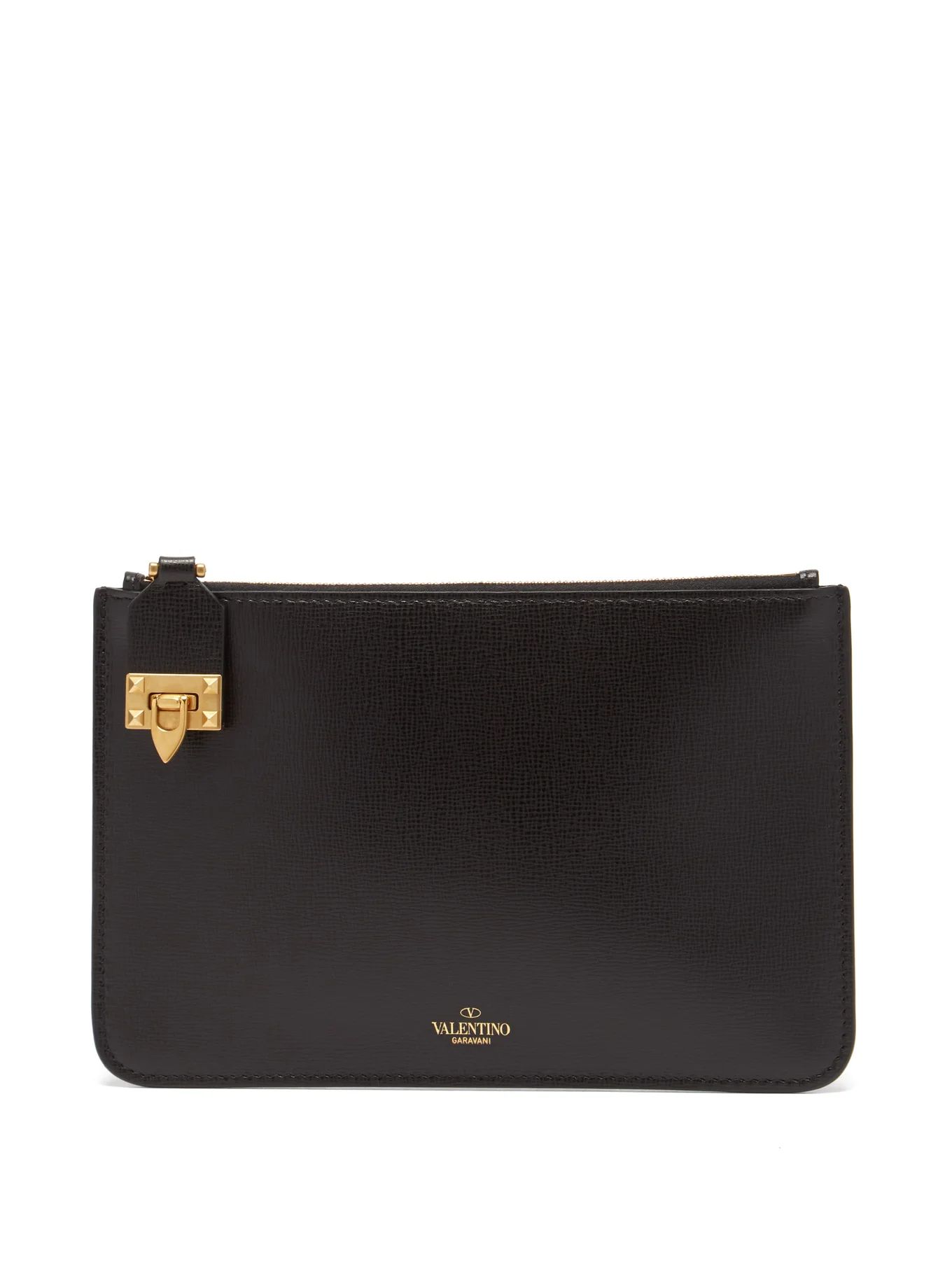 Rockstud grained-leather pouch | Valentino | Matches (US)