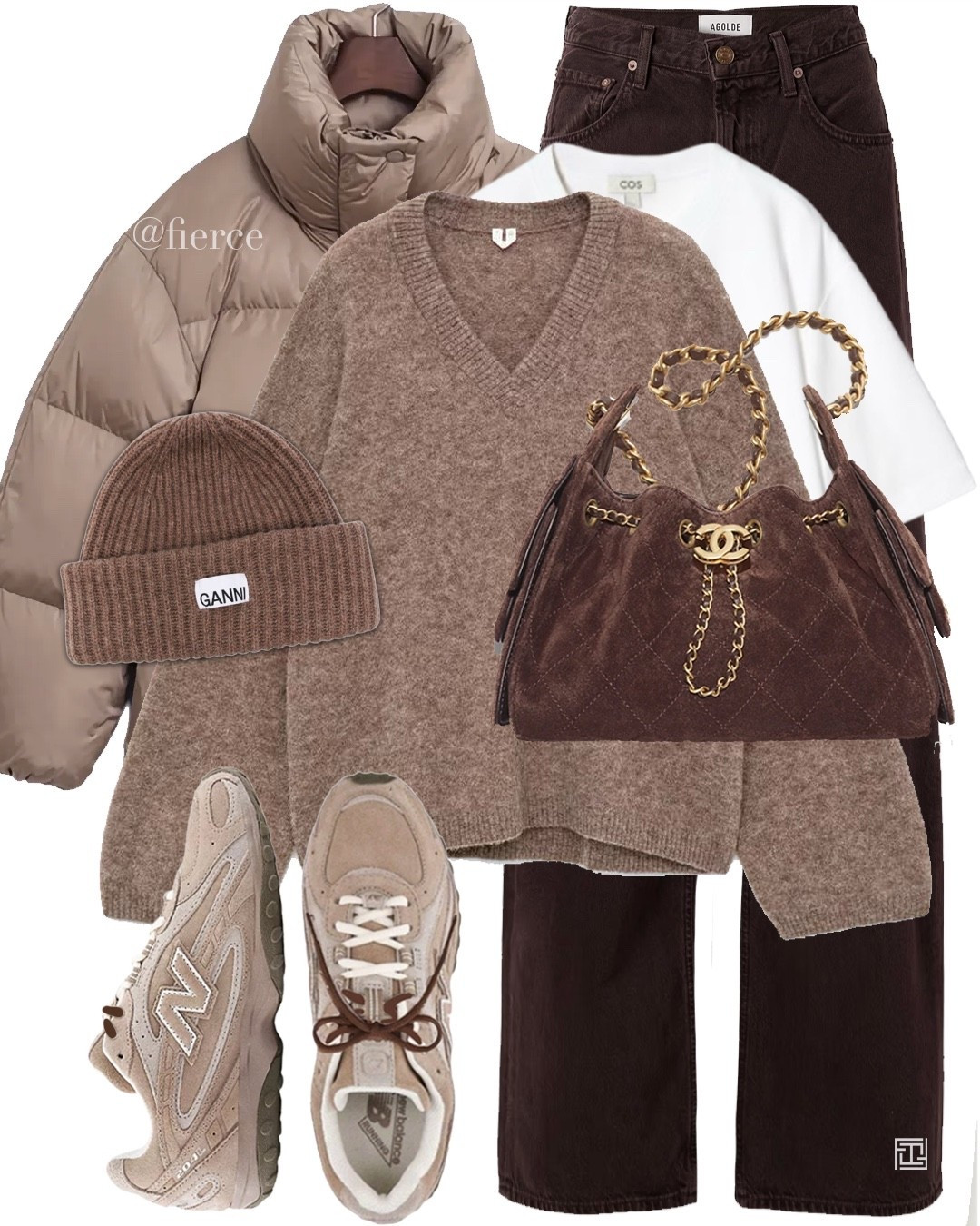 Brown jeans taupe beige puffer jacket suede brown Chanel 25 bag suede new balance 204l taupe beige jumper casual weekend outfit 

#LTKwinter #LTKeurope #LTKuk