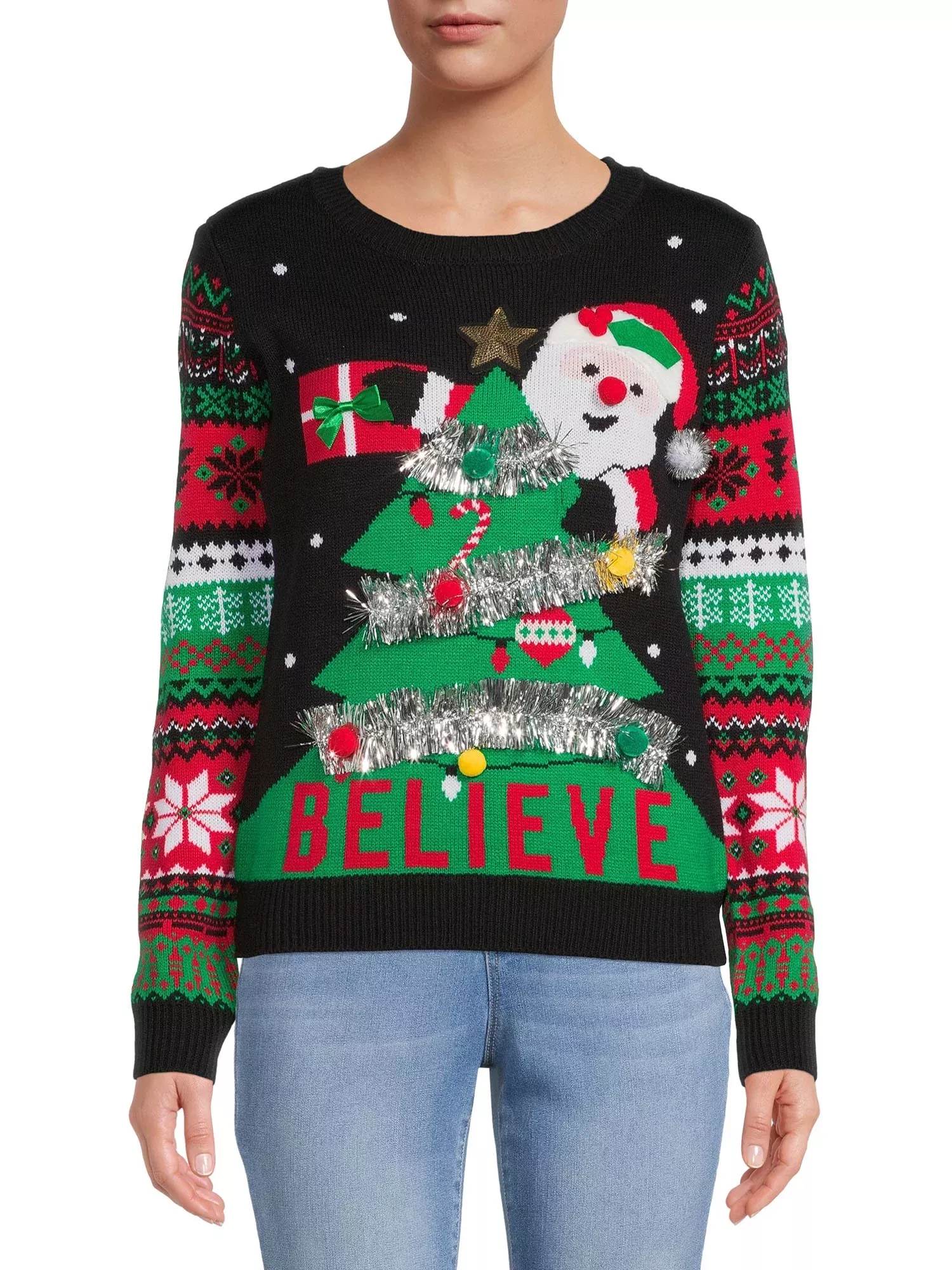 No Boundaries Juniors' Christmas Sweater 