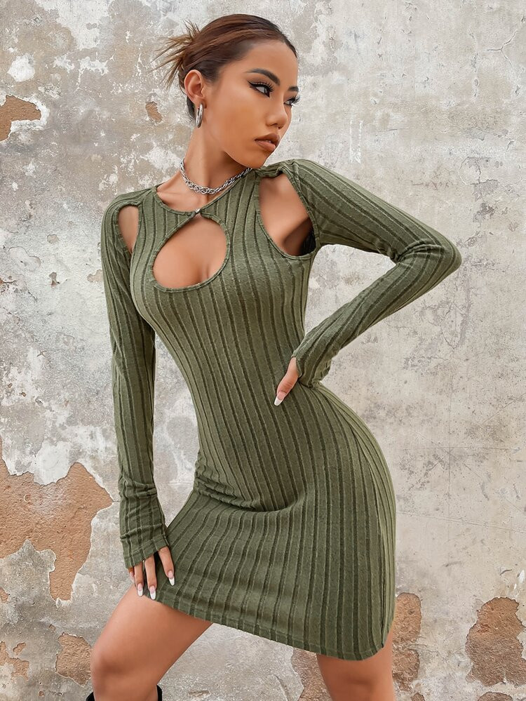 SHEIN ICON Cut Out Front Bodycon Dress | SHEIN