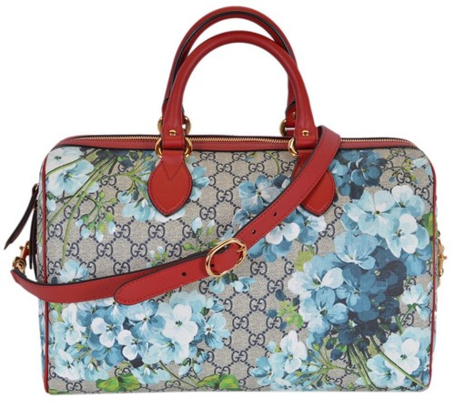 New Gucci Women's GG Supreme BLOOMS Medium Convertible Boston Bag Satchel | eBay | eBay US