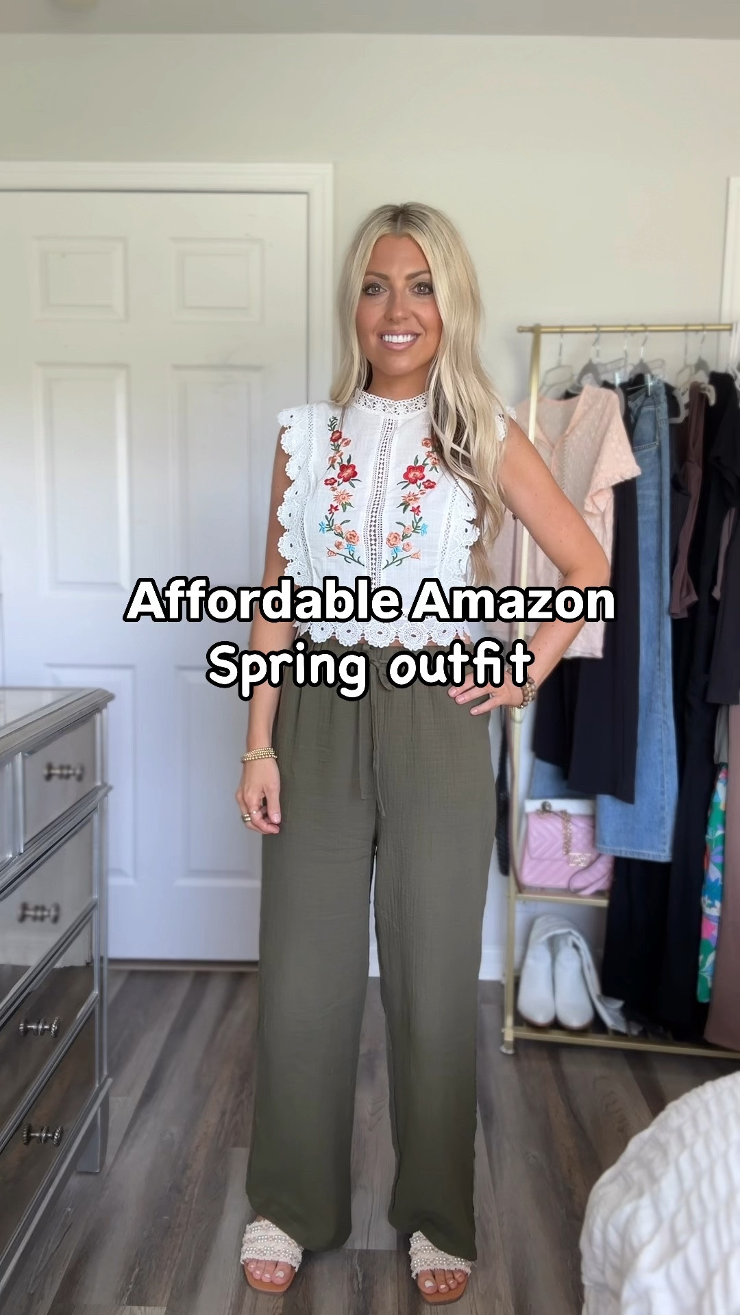 Affordable Amazon Prime Spring outfit! This floral lace top is perfect for Spring and Summer, size up 1 or 2. These cotton pants are so lightweight and comfy, run tts. They come in several colors and are only $31. And these are the perfect neutral sandals under $30. I went up a whole size in them as well. 

effortless fashion | Spring casual style | Amazon find | resort wear | Casual look | outfit inspo | affordable fashion | vacation look | outfit ideas | weekend outfits | date night outfit | spring neutral sandals | boho 

#amazonoutfit #casualchic #effortlessfashion #bohostyle #microinfluencer #casualfashion #bohofashion #springfashion #amazonfashion #amazonfashionfinds #affordableoutfit #resortoutfit #floral #lace #amazonfashionfavorites #founditonamazon #womenfashion #fashionreels #instafashion #ootdfashion #amazoninfluencer #lookforless #beachstyle #vacationstyle #stylegram #explorepage #MyStyle #OutfitInspiration #ltkunder50 

#LTKshoecrush #LTKstyletip #LTKfindsunder50